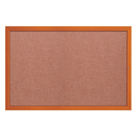 United Visual Products Slim Enclosed Corkboard, 24"x36", Bronze Alum Frame/Rubber UVEB2436-BRONZE-RUBBER
